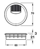 Кабельный вывод круглый, серебро, d60 мм 631.35.013 