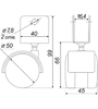 Мебельное колесо N106BL/BL.5 