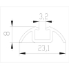 Направляющая однополозная нижняя vA, Золото матовое AS0108.AP540.GLMAN.CJ