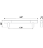 Мебельная ручка RS055CP/SC.4/128 