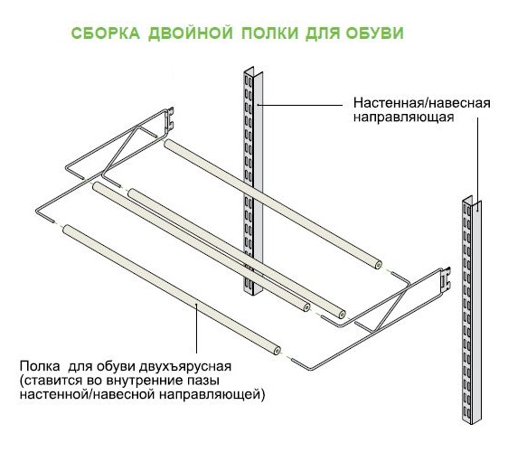 Obuvnaya polka 2x